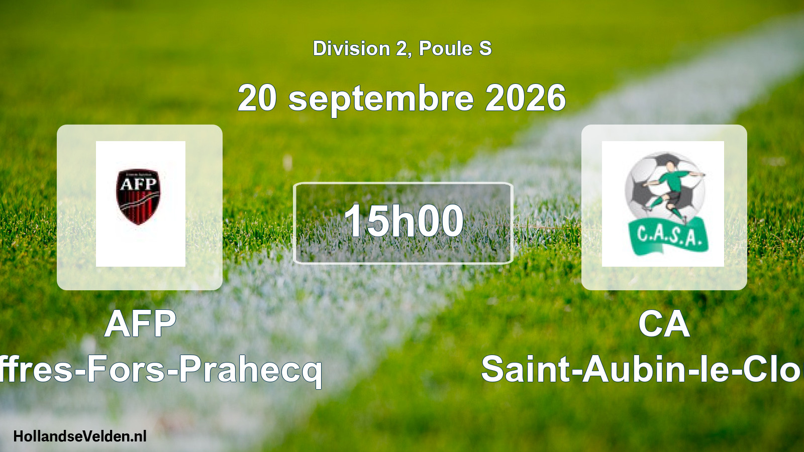 Match programmé: AFP Aiffres-Fors-Prahecq - CA Saint-Aubin-le-Cloud (20 septembre 2026)