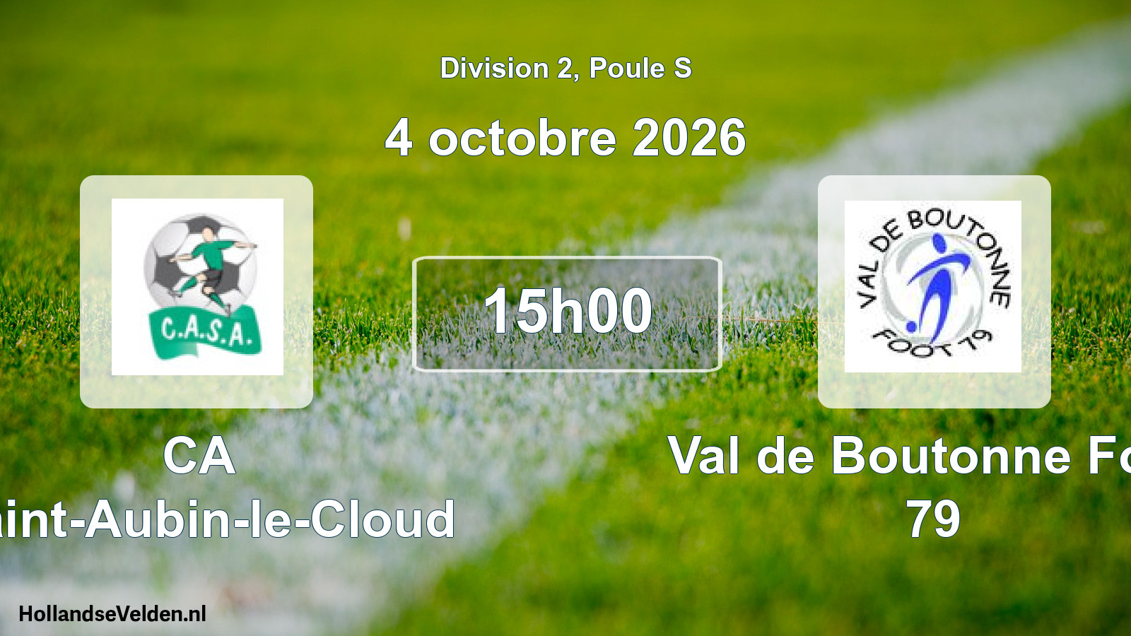Scheduled Match: CA Saint-Aubin-le-Cloud - Val de Boutonne Foot 79 (4 October 2026)