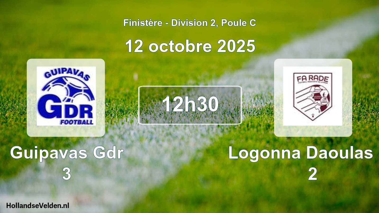 Geplande wedstrijd: Guipavas Gdr 3 - Logonna Daoulas Fa 2 (12 octobre 2025)