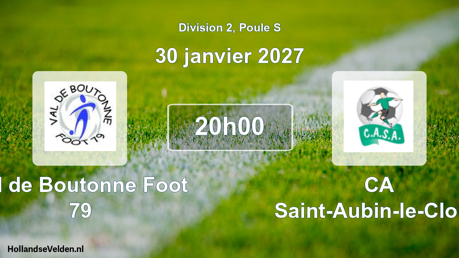 Scheduled Match: Val de Boutonne Foot 79 - CA Saint-Aubin-le-Cloud (30 January 2027)