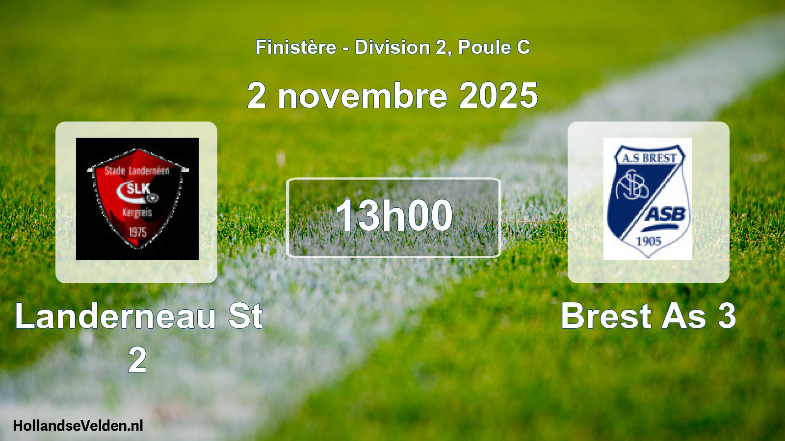 Geplande wedstrijd: Landerneau St 2 - Brest As 3 (2 november 2025)