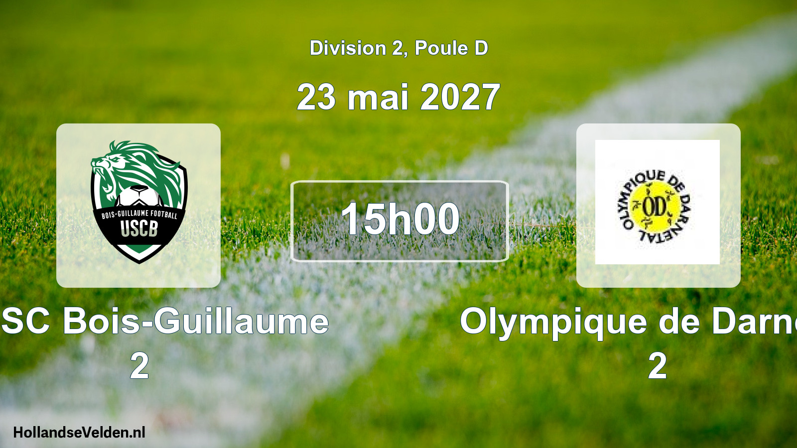 Geplande wedstrijd: FUSC Bois-Guillaume 2 - Olympique de Darnetal 2 (23 mei 2027)
