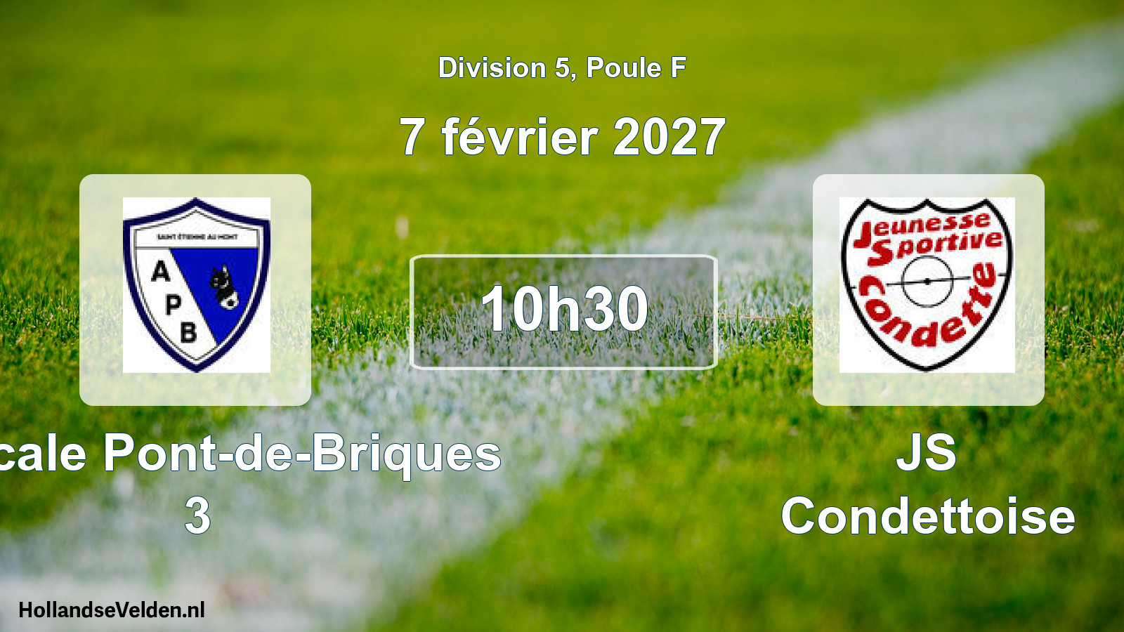 Geplande wedstrijd: Amicale Pont-de-Briques 3 - JS Condettoise (7 februari 2027)