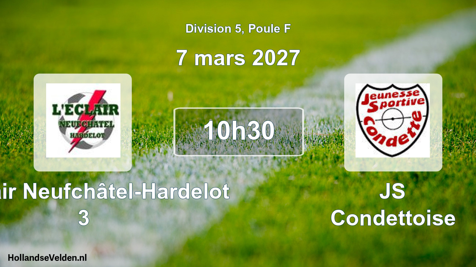 Geplande wedstrijd: L'Éclair Neufchâtel-Hardelot 3 - JS Condettoise (7 maart 2027)