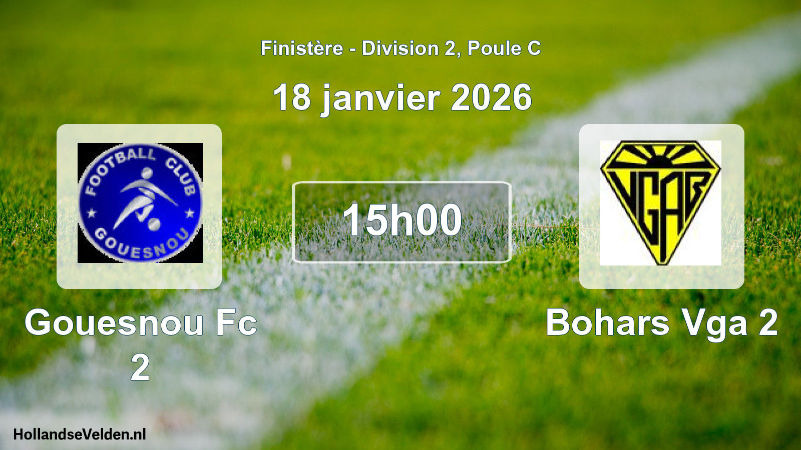 Geplande wedstrijd: Gouesnou Fc 2 - Bohars Vga 2 (18 janvier 2026)