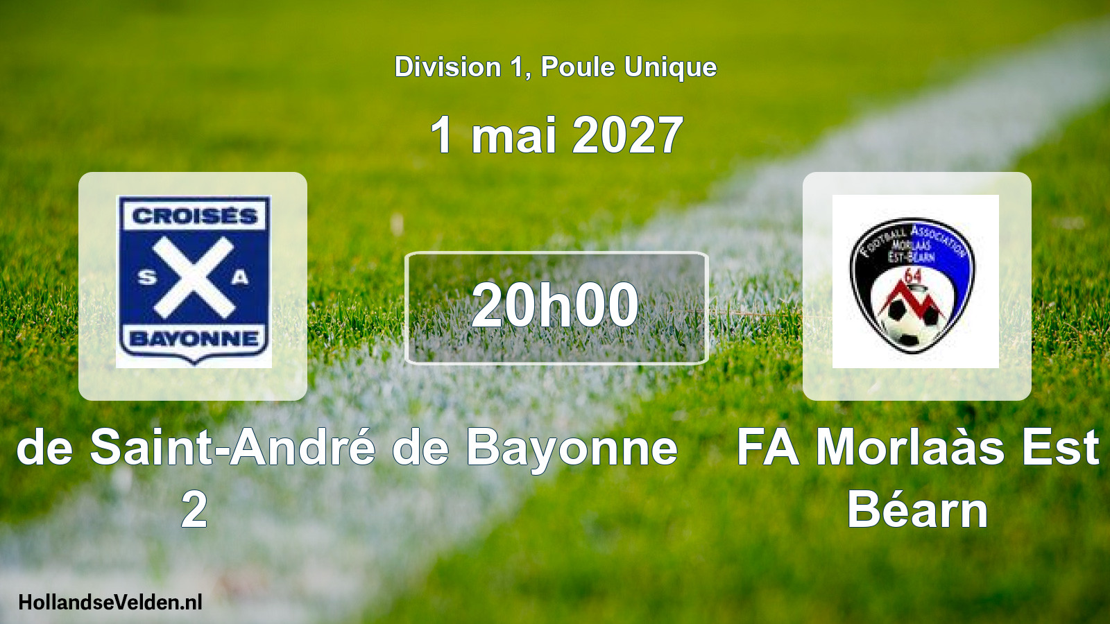 Match programmé: Les Croisés de Saint-André de Bayonne 2 - FA Morlaàs Est Béarn (1 mai 2027)