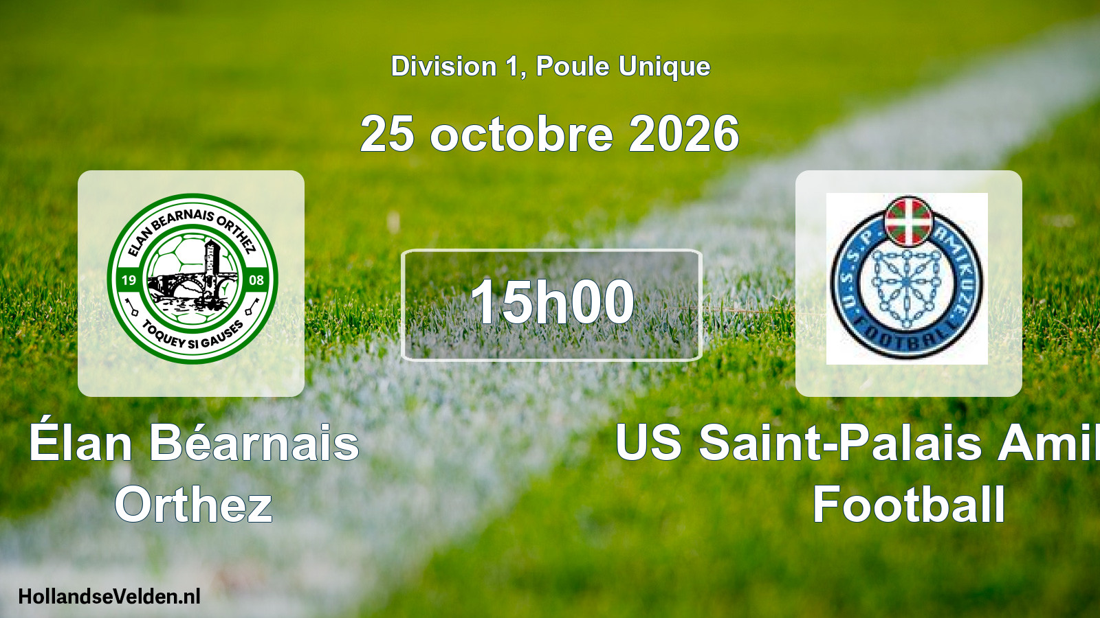 Scheduled Match: Élan Béarnais Orthez - US Saint-Palais Amikuze Football (25 October 2026)