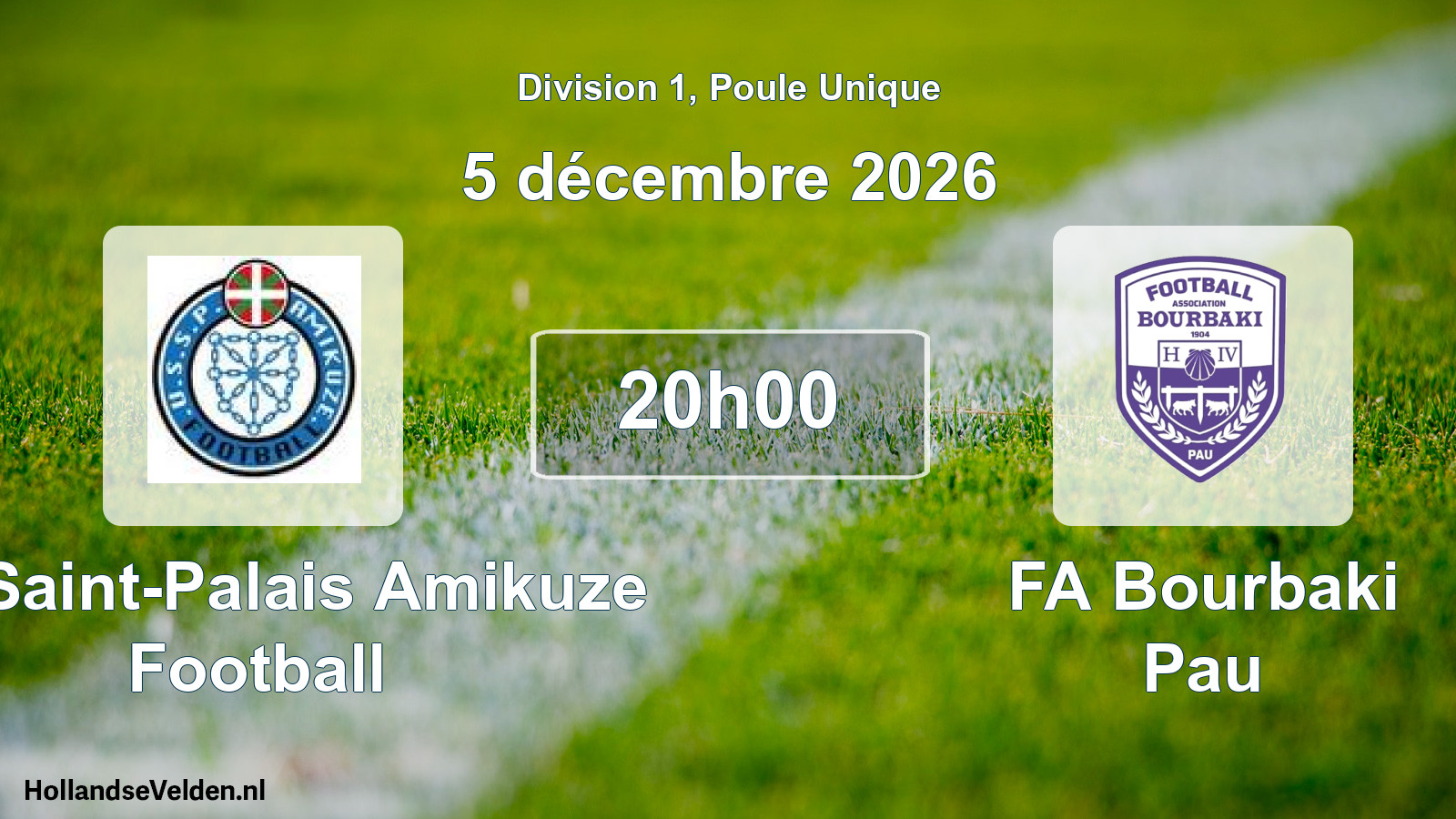 Match programmé: US Saint-Palais Amikuze Football - FA Bourbaki Pau (5 décembre 2026)