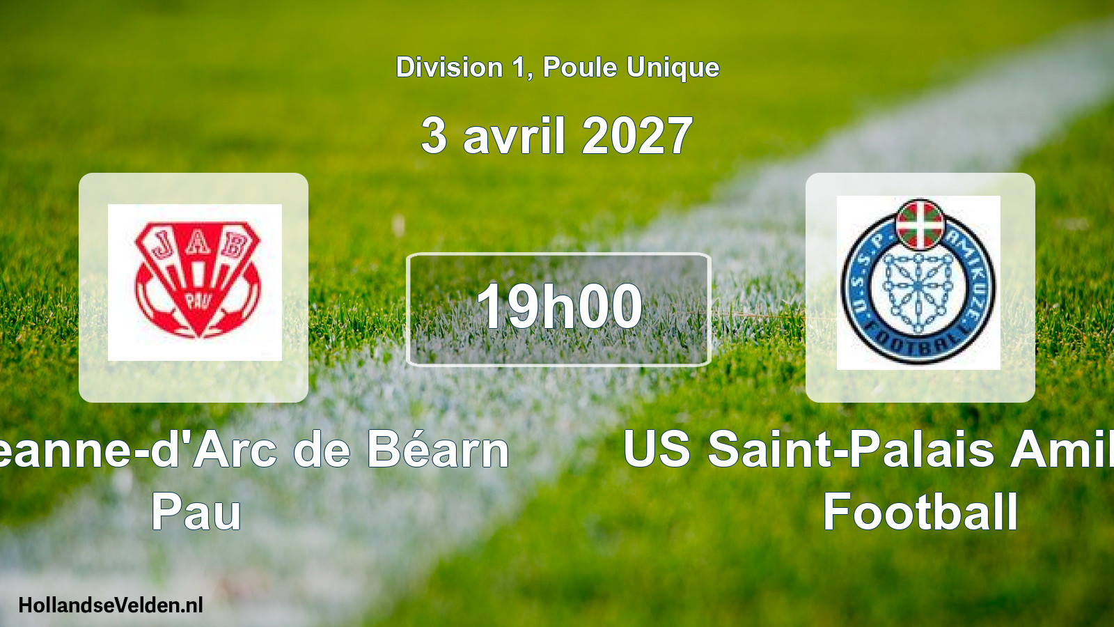 Scheduled Match: La Jeanne-d'Arc de Béarn Pau - US Saint-Palais Amikuze Football (3 April 2027)