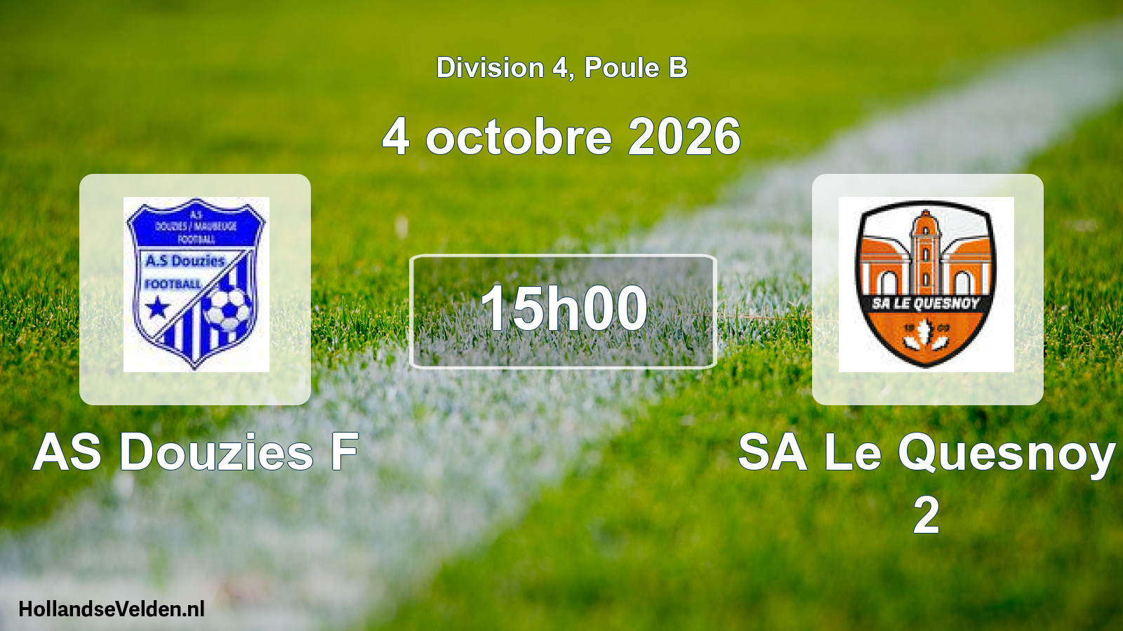 Match programmé: AS Douzies F - SA Le Quesnoy 2 (4 octobre 2026)