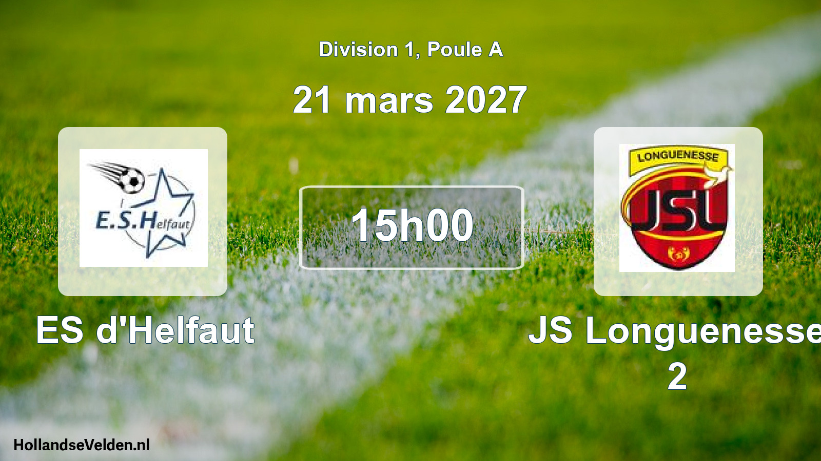Match programmé: ES d'Helfaut - JS Longuenesse 2 (21 mars 2027)