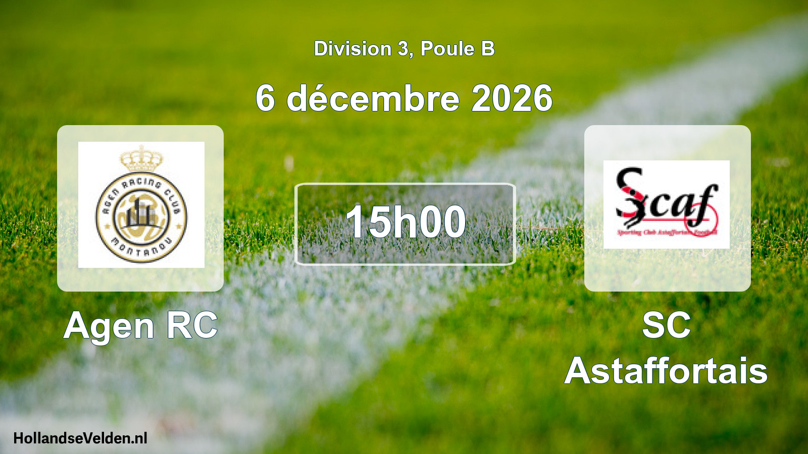 Scheduled Match: Agen RC - SC Astaffortais (6 December 2026)