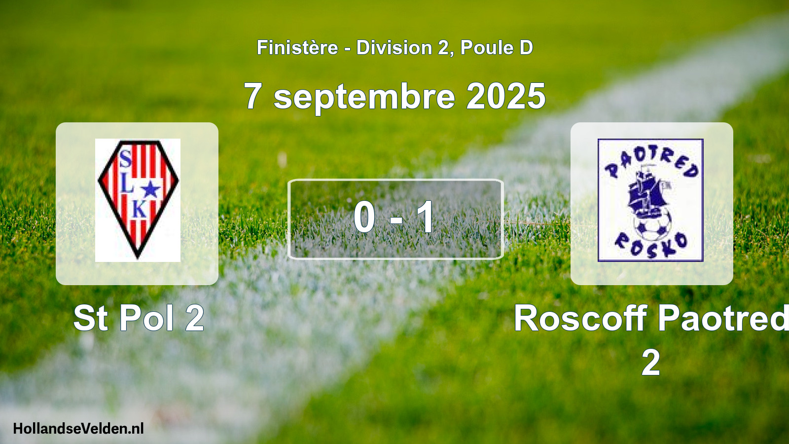 Gespeelde wedstrijd: St Pol 2 - Roscoff Paotred 2 0 - 1 (7 septembre 2025)