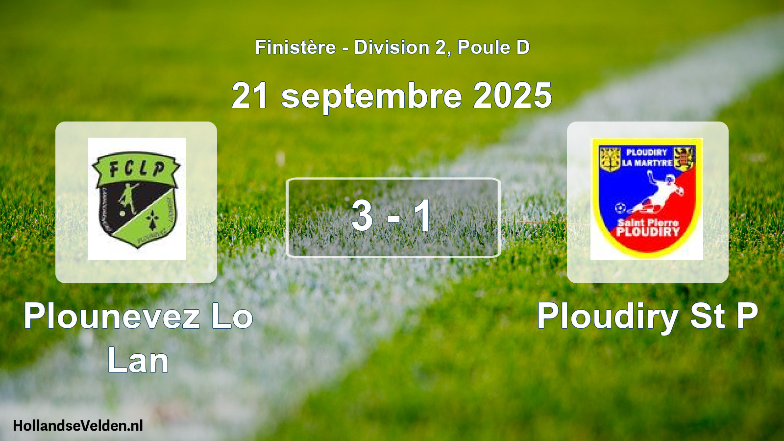 Gespeelde wedstrijd: Plounevez Lo Lan - Ploudiry St P 3 - 1 (21 september 2025)
