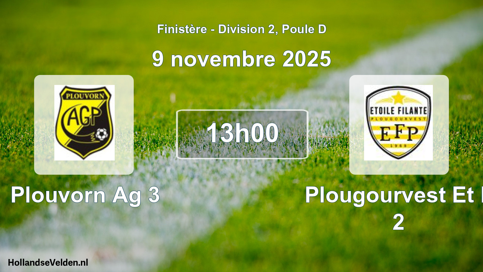 Geplande wedstrijd: Plouvorn Ag 3 - Plougourvest Et F 2 (9 novembre 2025)
