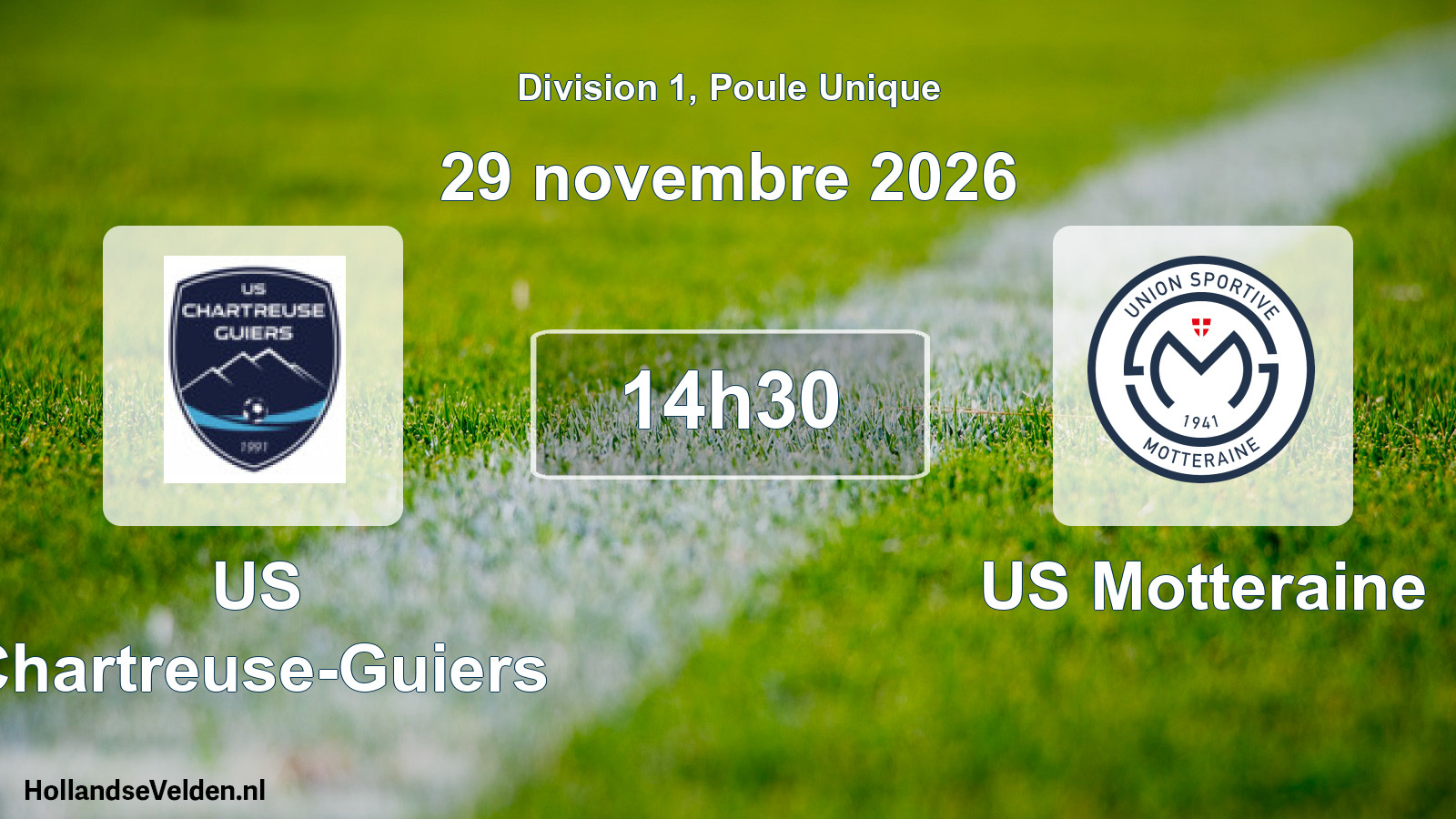 Match programmé: US Chartreuse-Guiers - US Motteraine (29 novembre 2026)