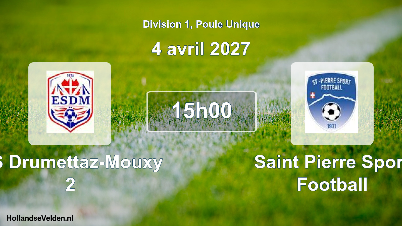 Scheduled Match: ES Drumettaz-Mouxy 2 - Saint Pierre Sport Football (4 April 2027)