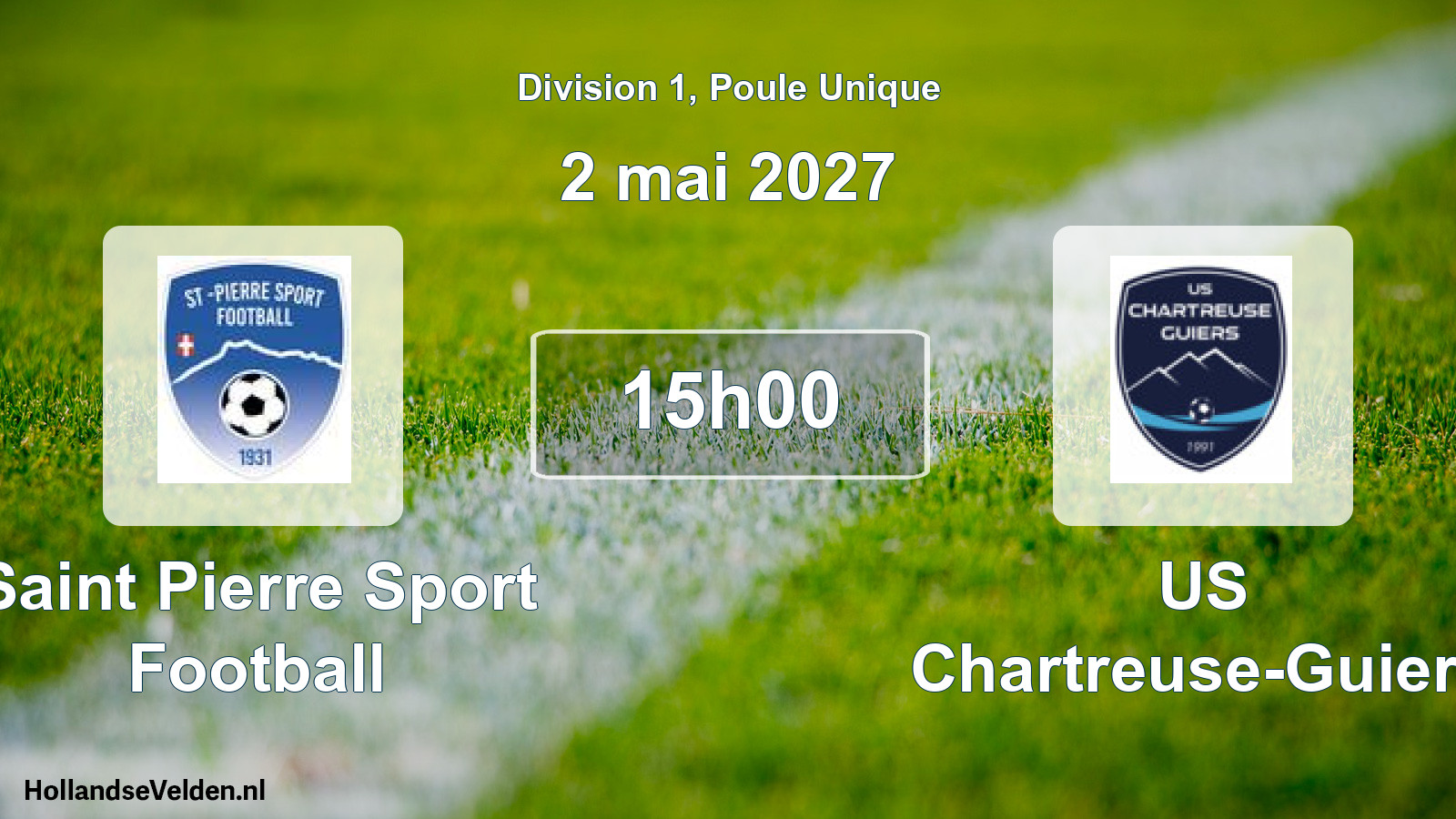 Match programmé: Saint Pierre Sport Football - US Chartreuse-Guiers (2 mai 2027)