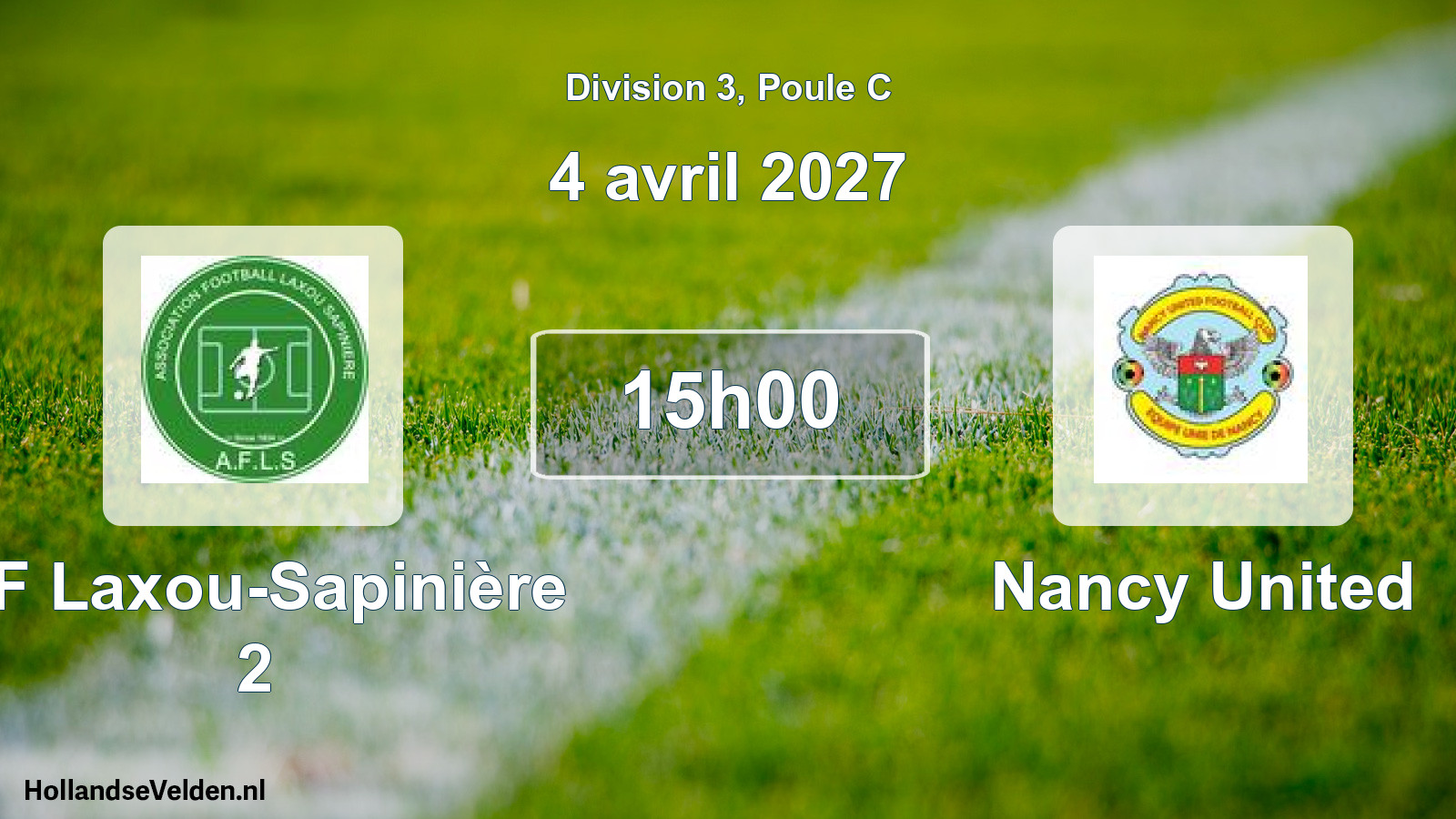 Scheduled Match: AF Laxou-Sapinière 2 - Nancy United (4 April 2027)
