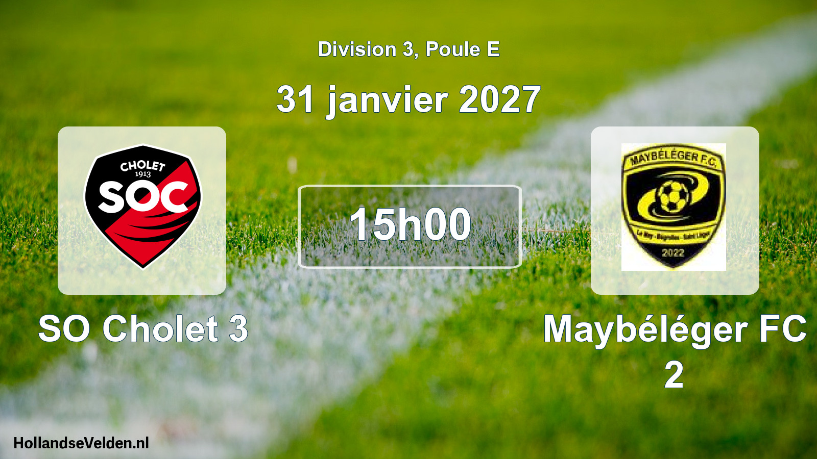 Match programmé: SO Cholet 3 - Maybéléger FC 2 (31 janvier 2027)