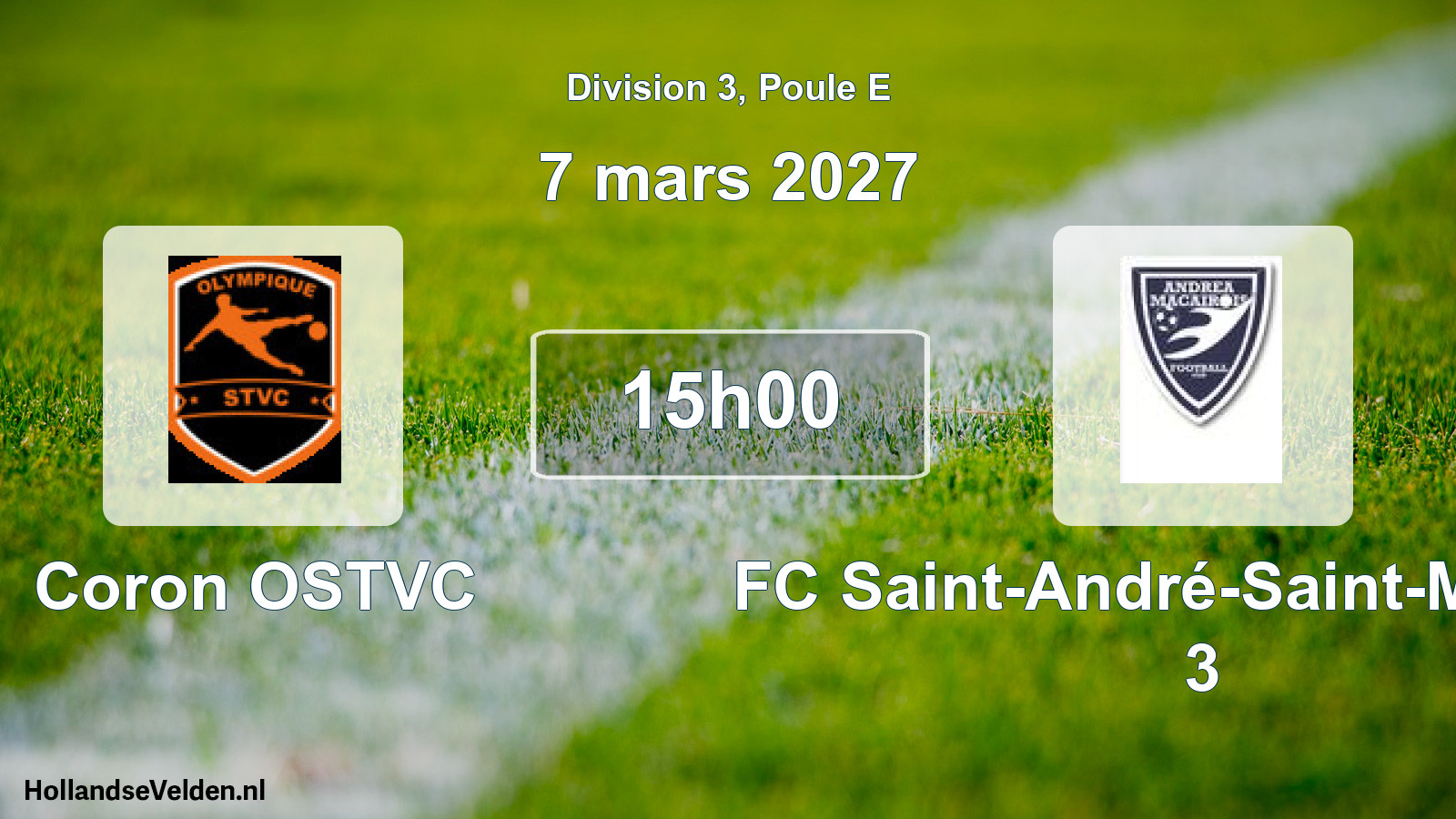 Scheduled Match: Coron OSTVC - FC Saint-André-Saint-Macaire 3 (7 March 2027)