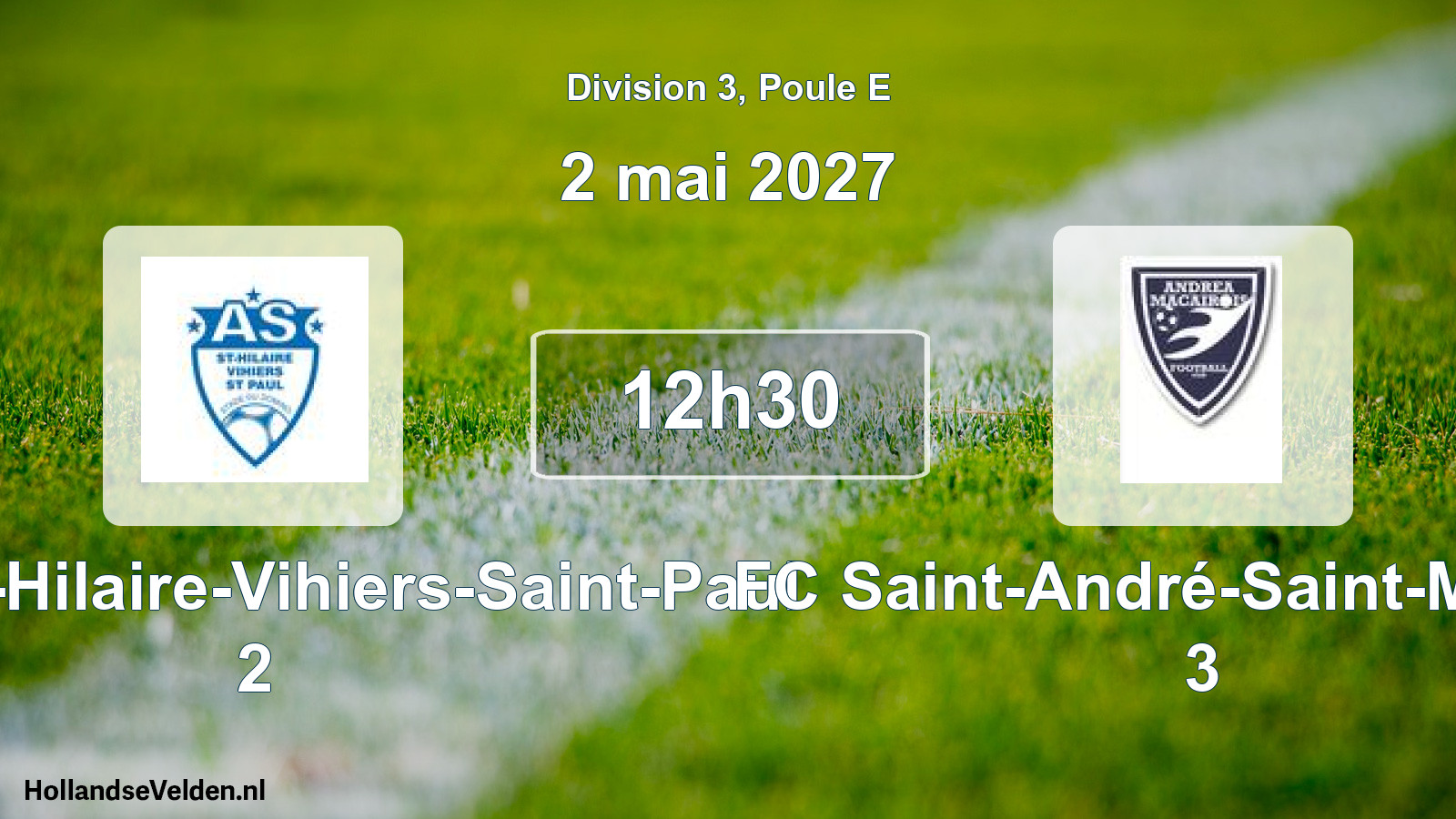 Match programmé: AS Saint-Hilaire-Vihiers-Saint-Paul 2 - FC Saint-André-Saint-Macaire 3 (2 mai 2027)