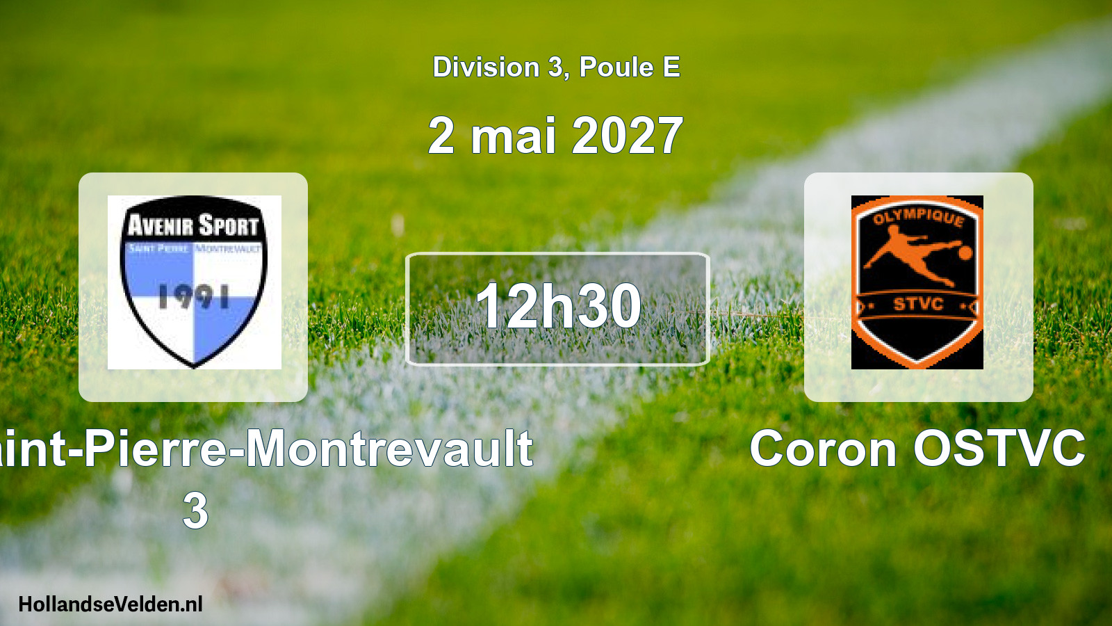 Match programmé: AS Saint-Pierre-Montrevault 3 - Coron OSTVC (2 mai 2027)