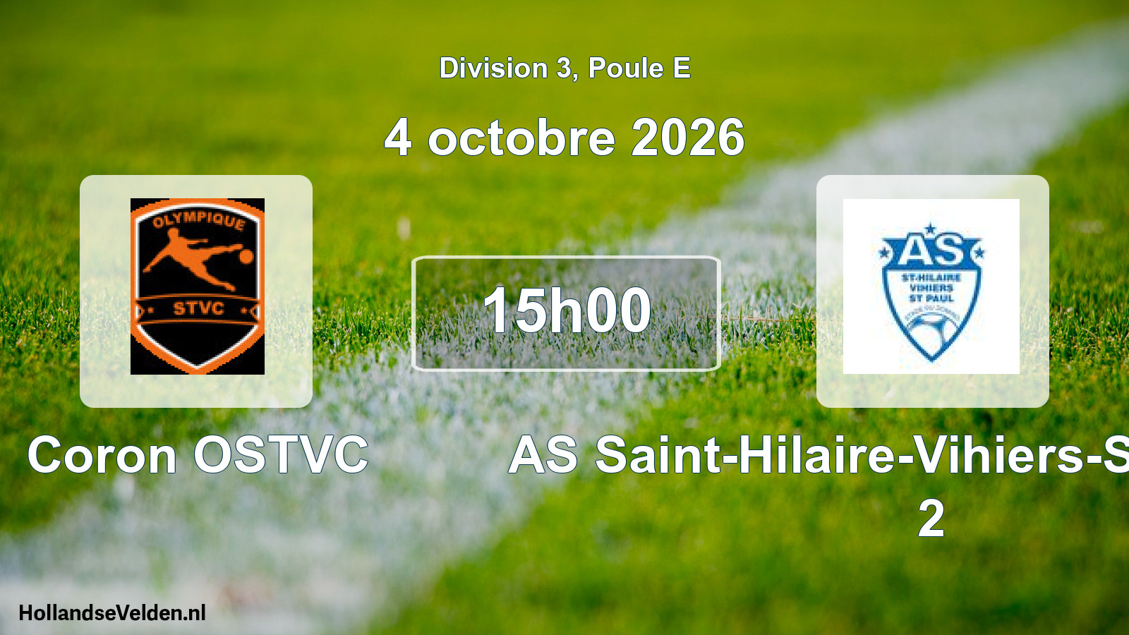Scheduled Match: Coron OSTVC - AS Saint-Hilaire-Vihiers-Saint-Paul 2 (4 October 2026)