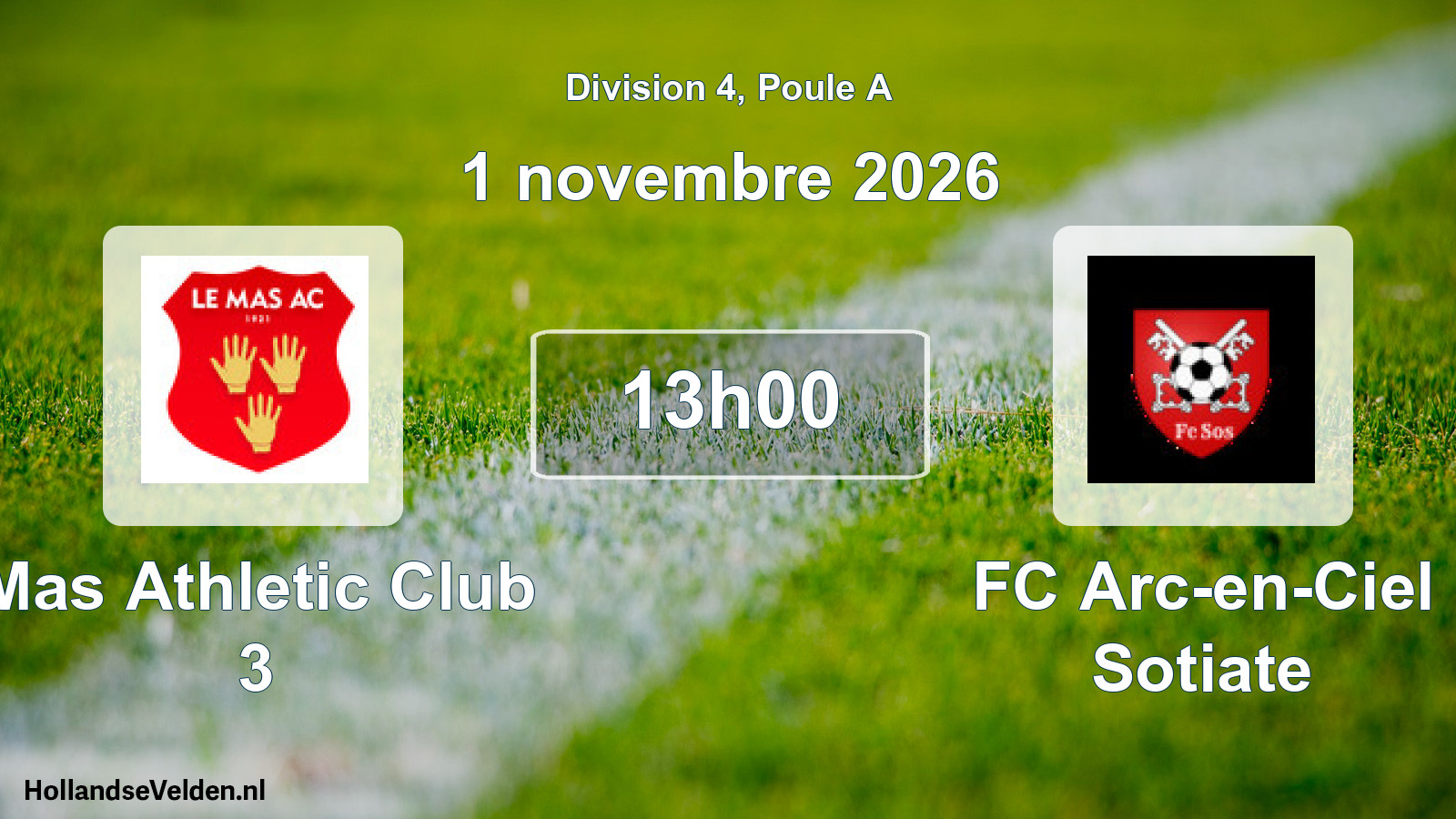 Scheduled Match: Mas Athletic Club 3 - FC Arc-en-Ciel Sotiate (1 November 2026)