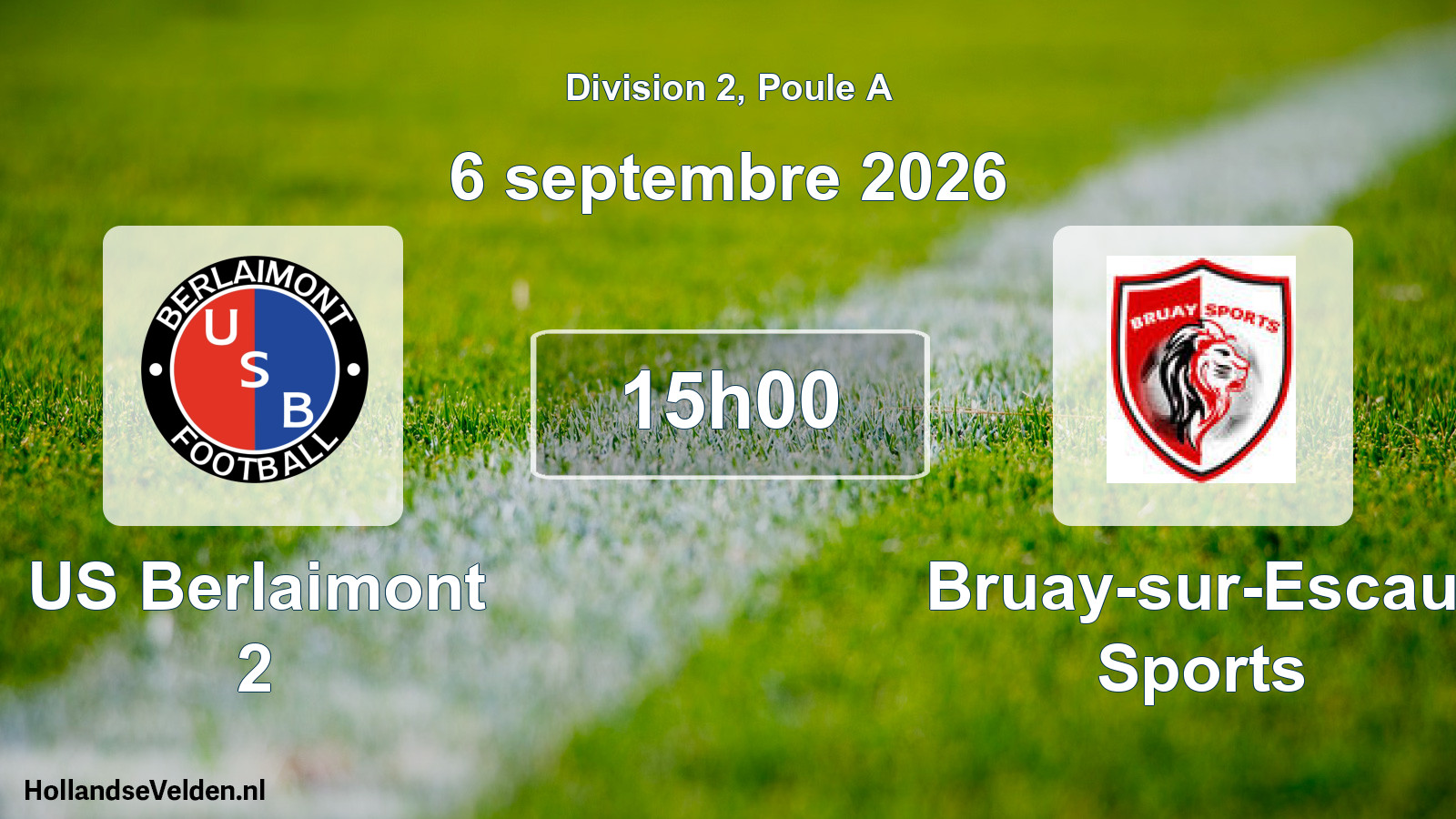 Scheduled Match: US Berlaimont 2 - Bruay-sur-Escaut Sports (6 September 2026)