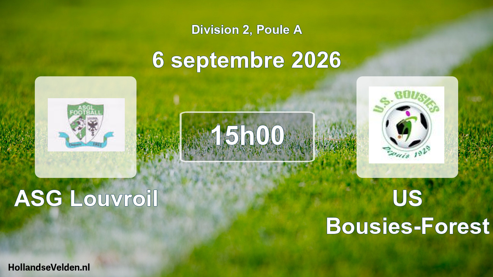 Scheduled Match: ASG Louvroil - US Bousies-Forest (6 September 2026)