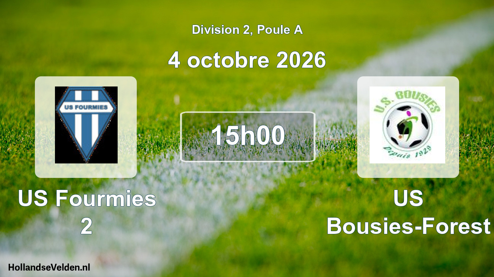 Match programmé: US Fourmies 2 - US Bousies-Forest (4 octobre 2026)
