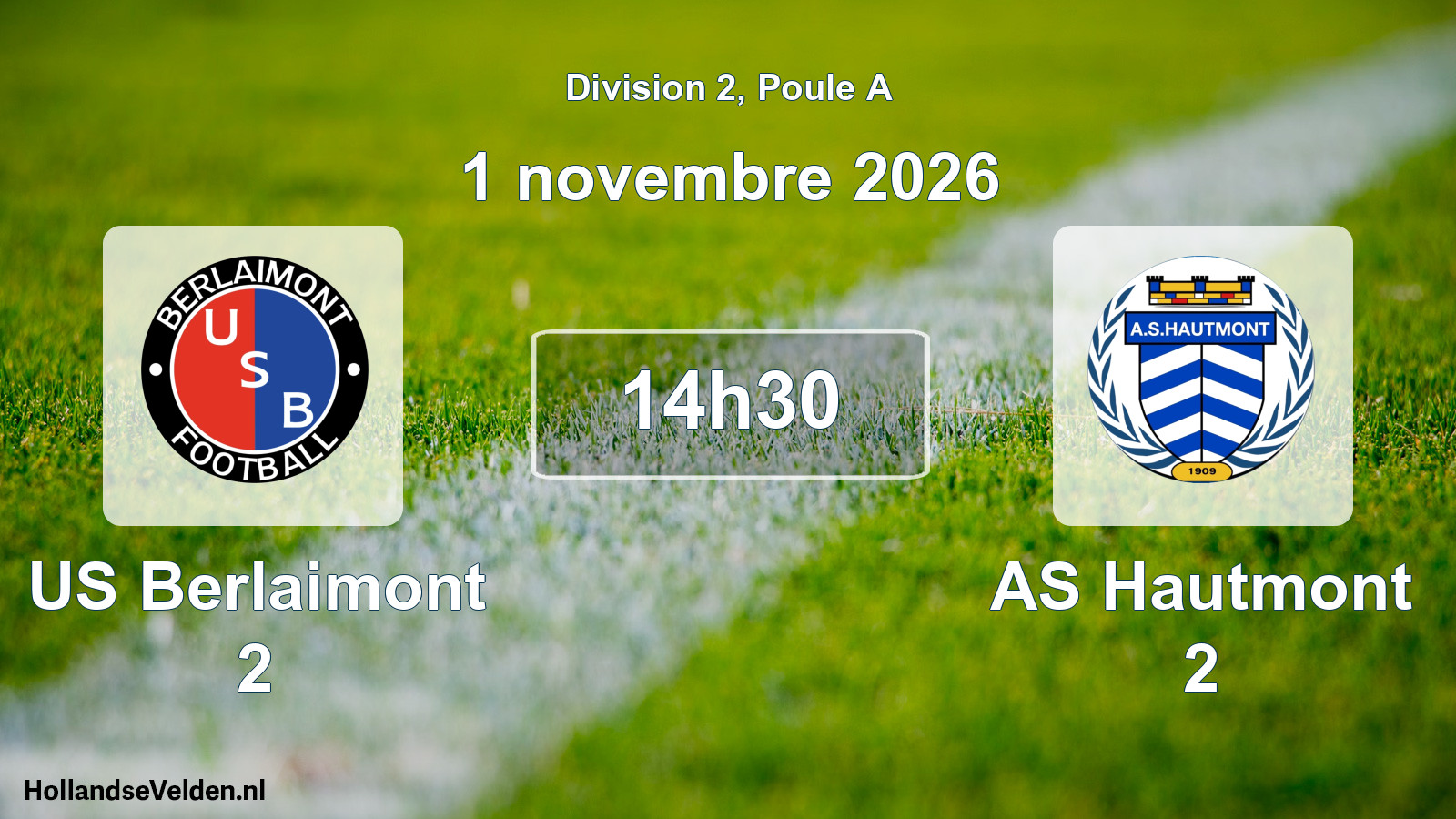 Match programmé: US Berlaimont 2 - AS Hautmont 2 (1 novembre 2026)