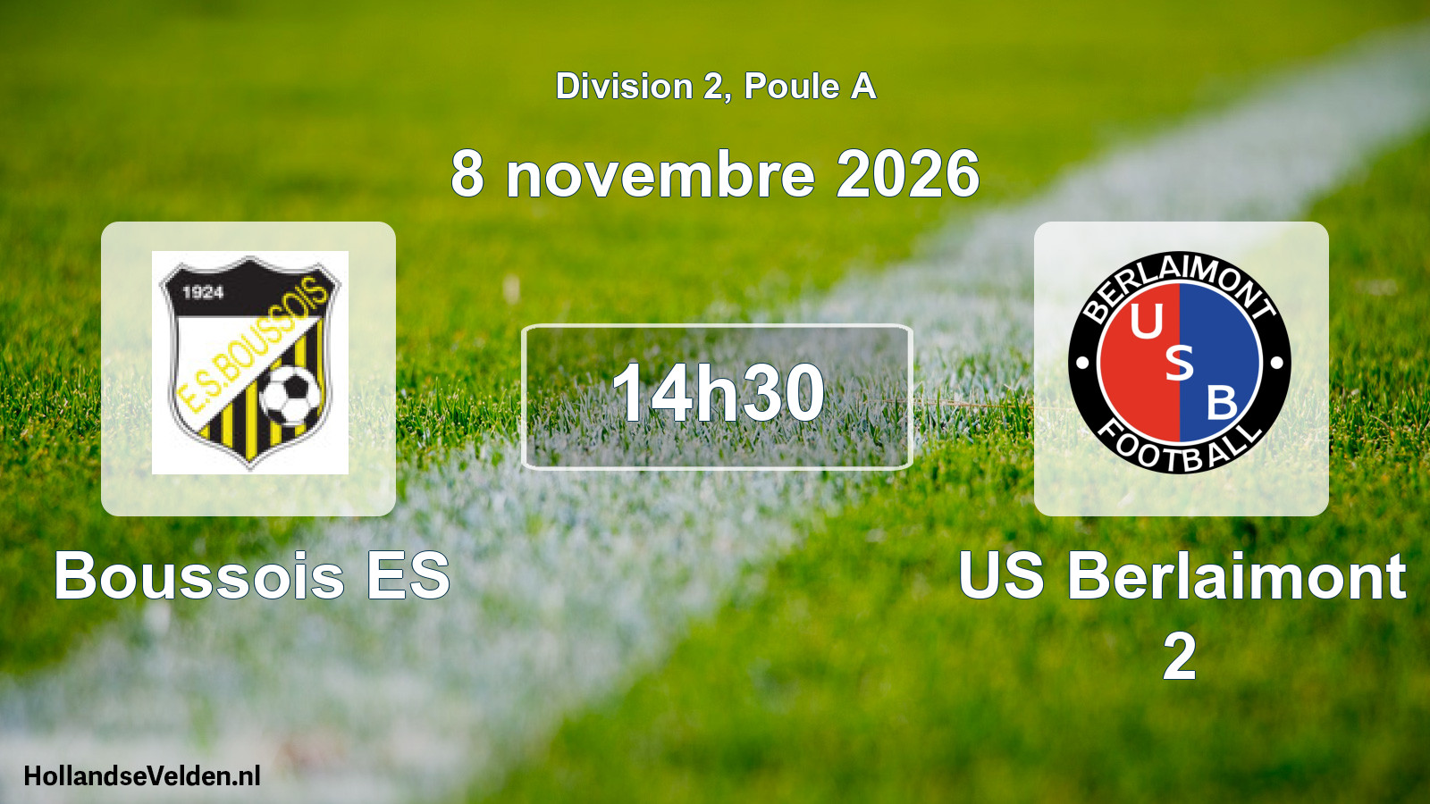 Scheduled Match: Boussois ES - US Berlaimont 2 (8 November 2026)