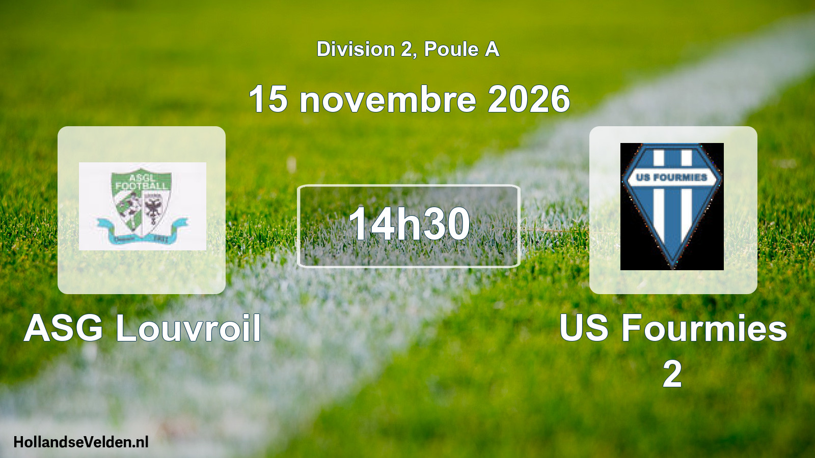 Match programmé: ASG Louvroil - US Fourmies 2 (15 novembre 2026)