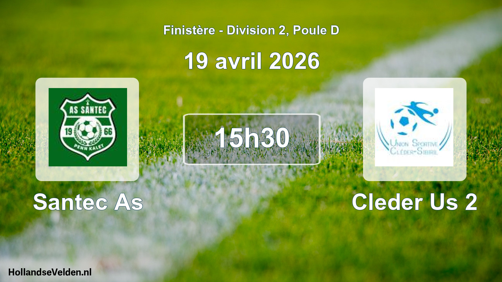 Scheduled Match: Santec As - Cleder Us 2 (19 April 2026)