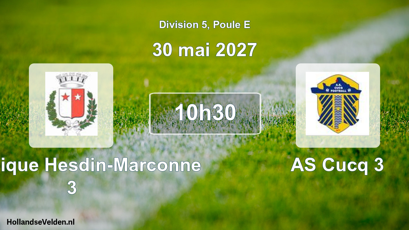 Scheduled Match: Olympique Hesdin-Marconne 3 - AS Cucq 3 (30 May 2027)