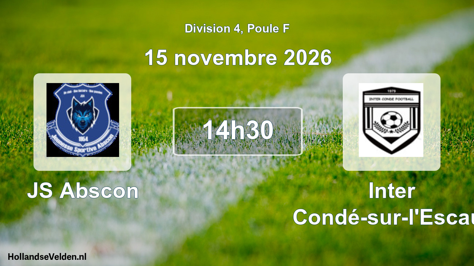 Match programmé: JS Abscon - Inter Condé-sur-l'Escaut (15 novembre 2026)