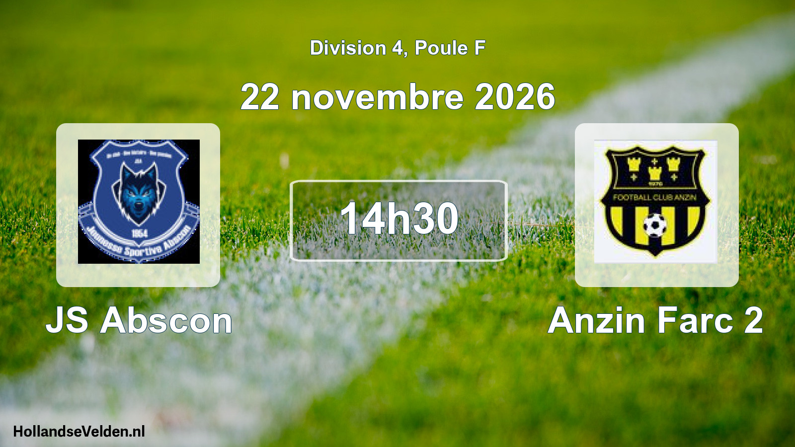 Match programmé: JS Abscon - Anzin Farc 2 (22 novembre 2026)