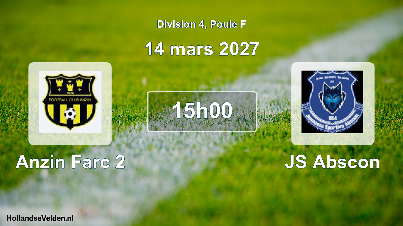 Match programmé: Anzin Farc 2 - JS Abscon (14 mars 2027)