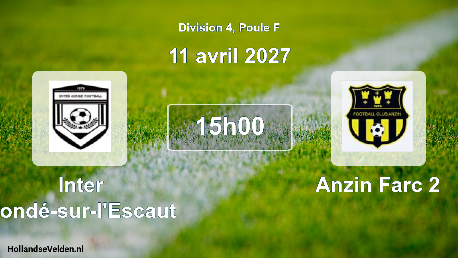 Match programmé: Inter Condé-sur-l'Escaut - Anzin Farc 2 (11 avril 2027)