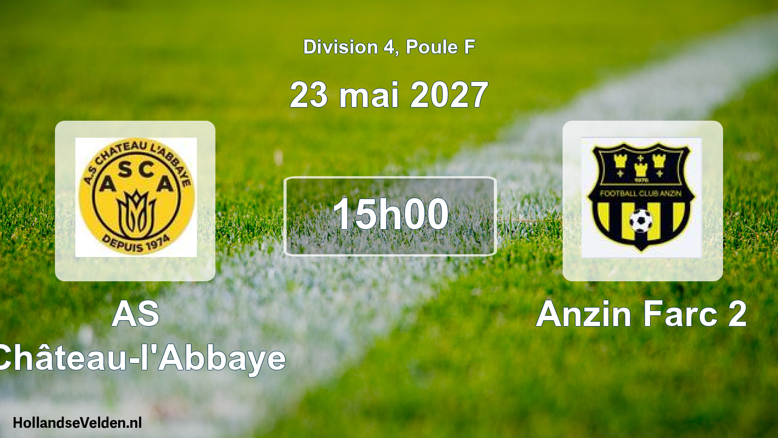 Match programmé: AS Château-l'Abbaye - Anzin Farc 2 (23 mai 2027)