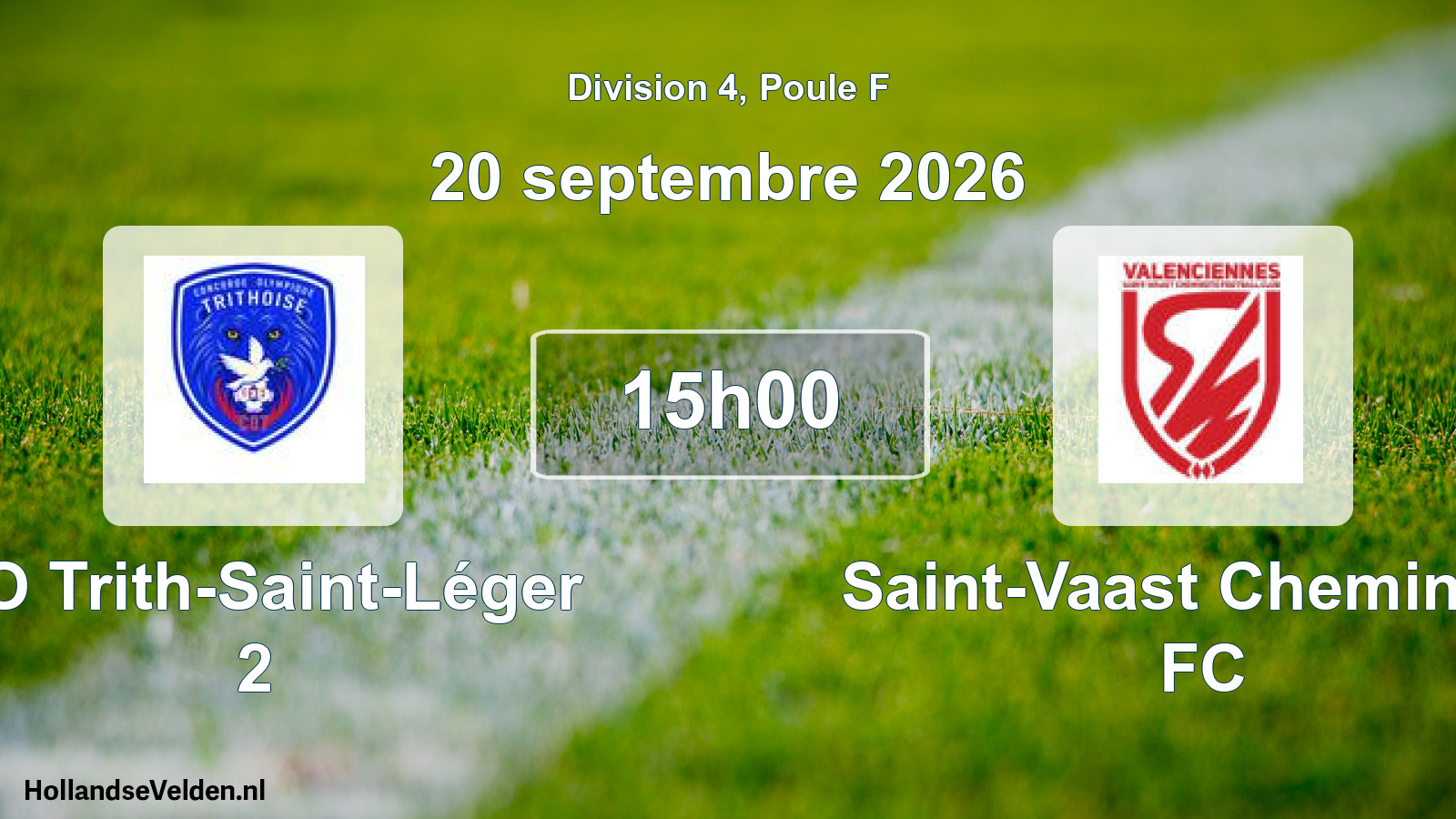 Match programmé: CO Trith-Saint-Léger 2 - Saint-Vaast Cheminots FC (20 septembre 2026)
