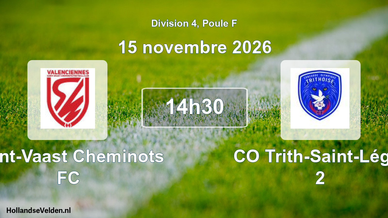 Match programmé: Saint-Vaast Cheminots FC - CO Trith-Saint-Léger 2 (15 novembre 2026)
