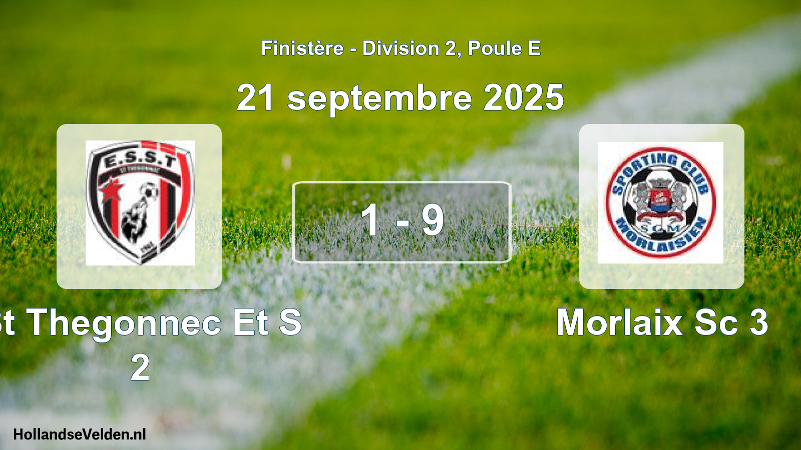 Gespeelde wedstrijd: St Thegonnec Et S 2 - Morlaix Sc 3 1 - 9 (21 septembre 2025)