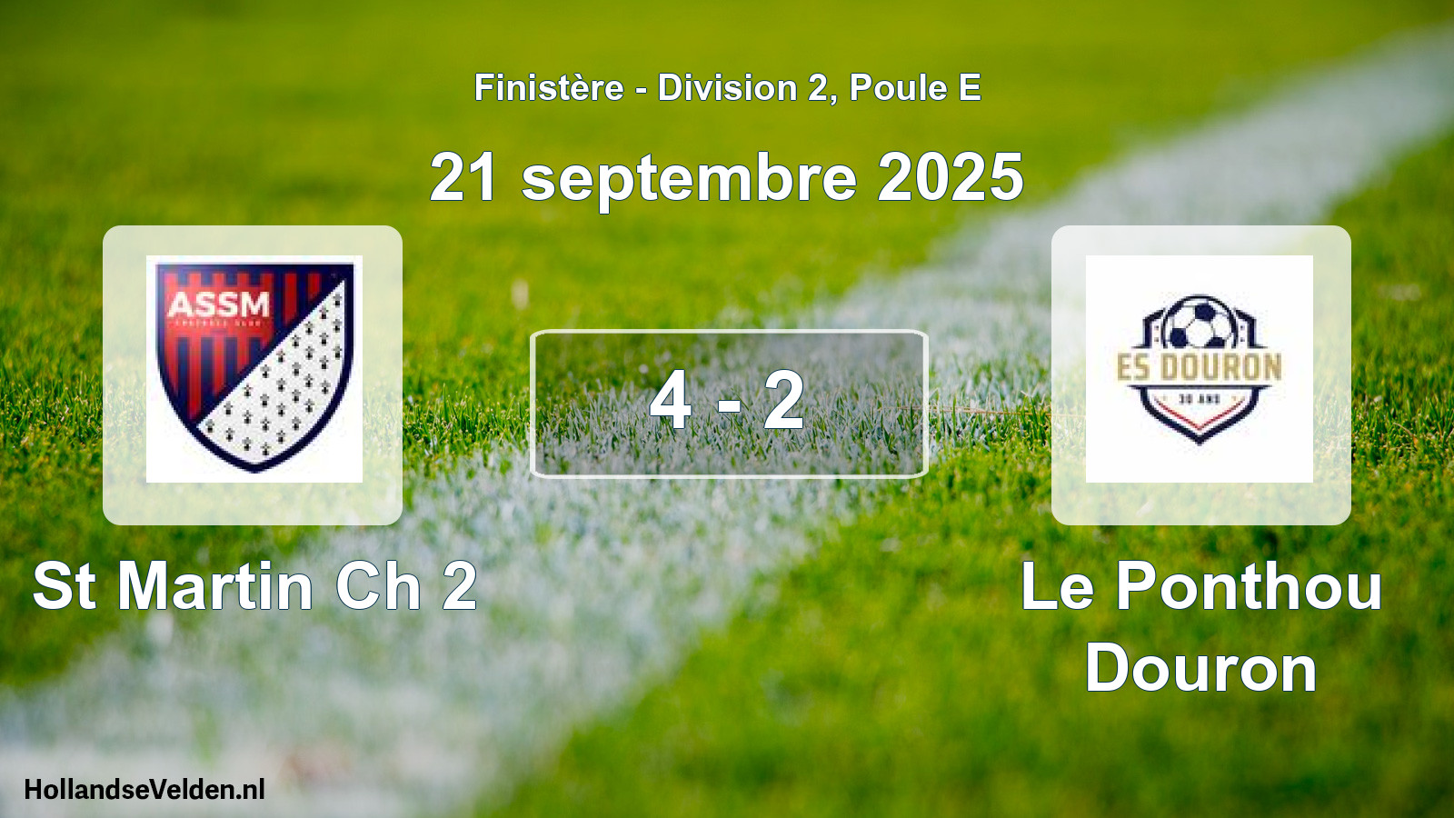 Gespeelde wedstrijd: St Martin Ch 2 - Le Ponthou Douron 4 - 2 (21 september 2025)