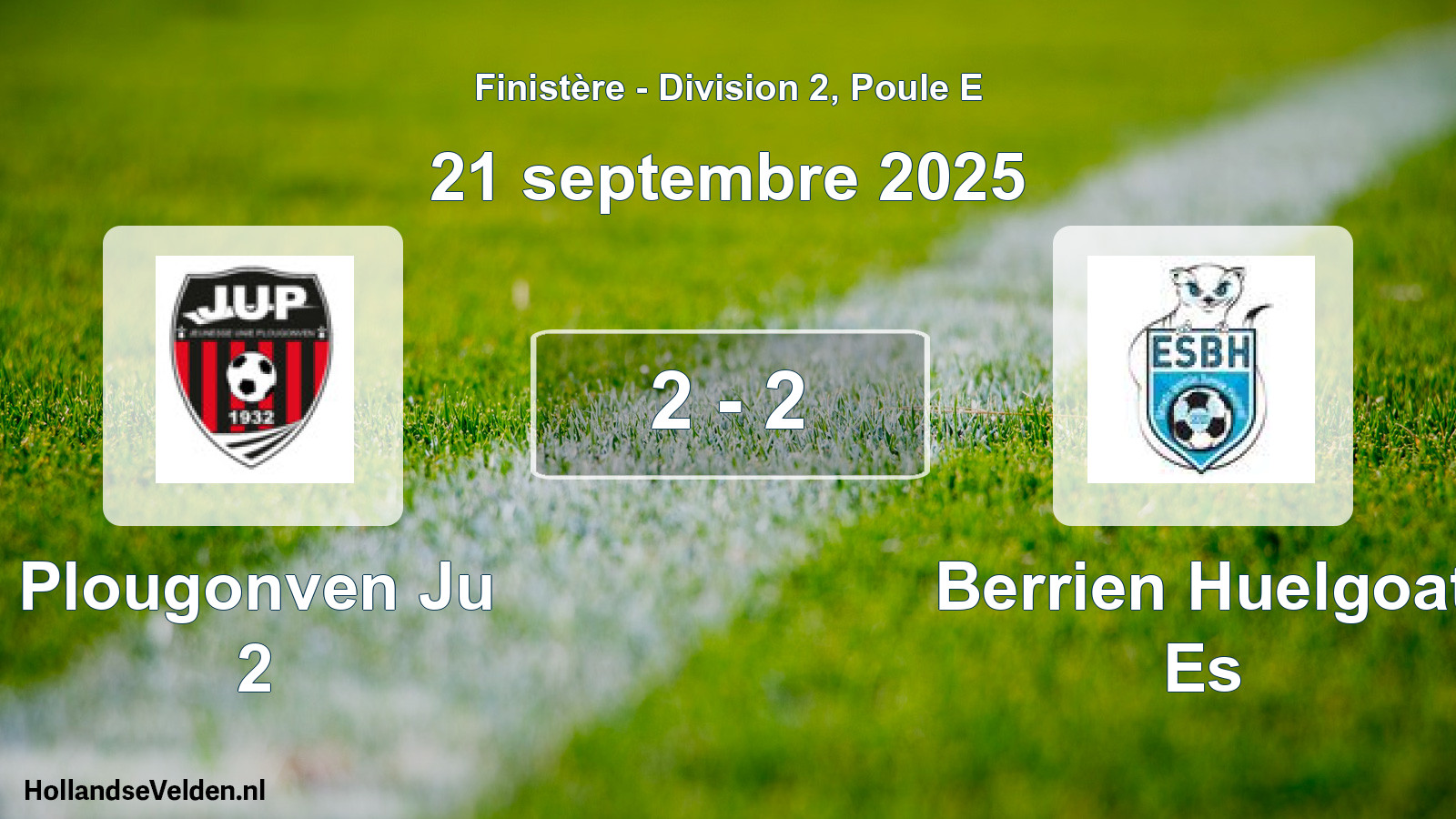 Gespeelde wedstrijd: Plougonven Ju 2 - Berrien Huelgoat Es 2 - 2 (21 septembre 2025)
