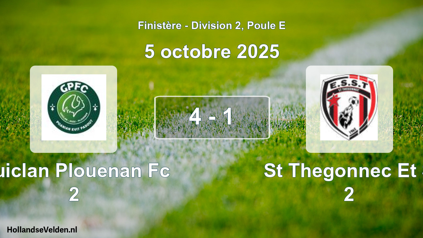 Total number of matches played: Guiclan Plouenan Fc 2 - St Thegonnec Et S 2 4 - 1 (5 October 2025)