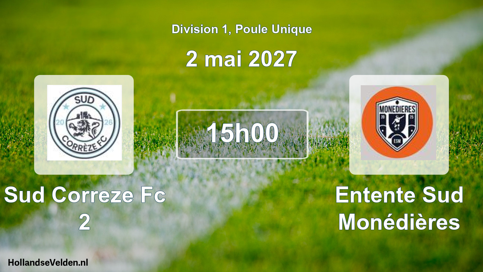 Match programmé: Sud Correze Fc 2 - Entente Sud Monédières (2 mai 2027)