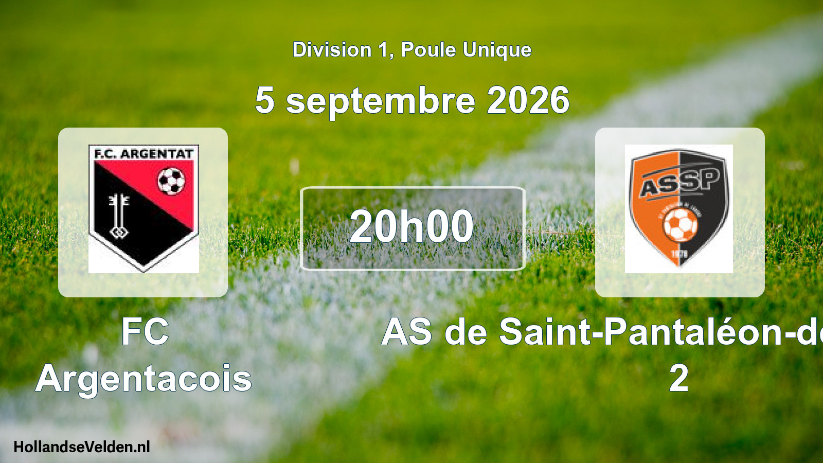 Match programmé: FC Argentacois - AS de Saint-Pantaléon-de-Larche 2 (5 septembre 2026)